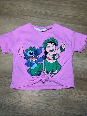 Disney Pink Lilo & Stitch Hula Tie-Front Tee